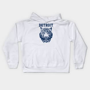 Tiger from Detroit Blue Kids Hoodie